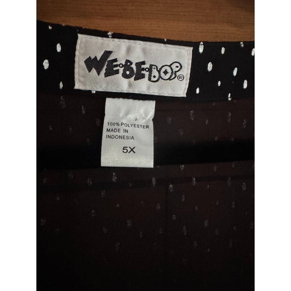 We Be Bop V-Neck Chiffon Fabric Black Silver Metallic Pullover Tunic‎ 5X - Picture 5 of 5